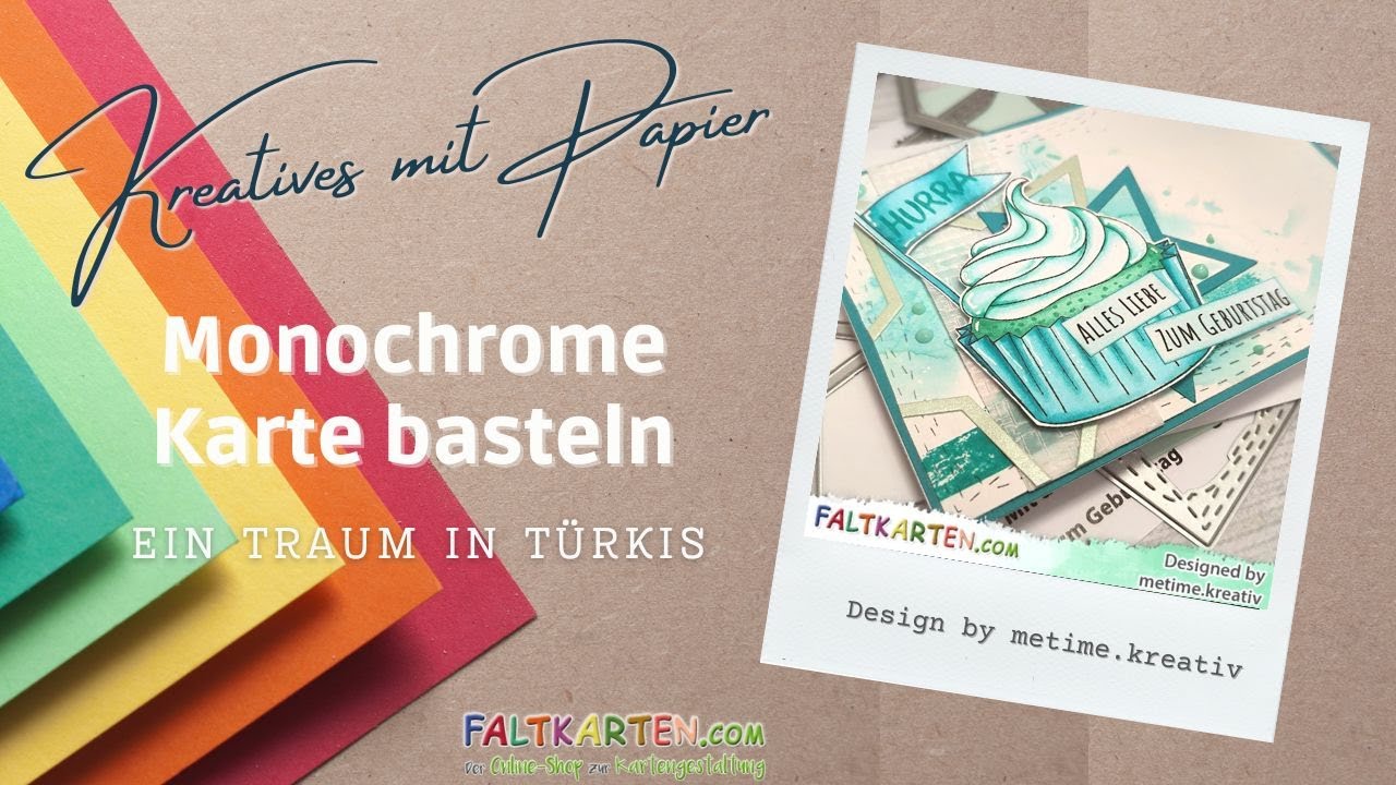 Monochrome Karte basteln | Ein Traum in T&uuml;rkis | Neuheiten | Infos | Kulricke Challenge | Faltkarten