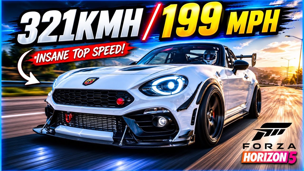 THE ABARTH SPIDER 124 TOP SPEED RUN |FORZA HORIZON 5 #forzahorizon5