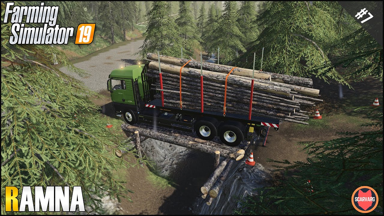 Loading wood, transporting equipment. ⭐ Ramna #7 ⭐ Farming Simulator 19 Timelapse