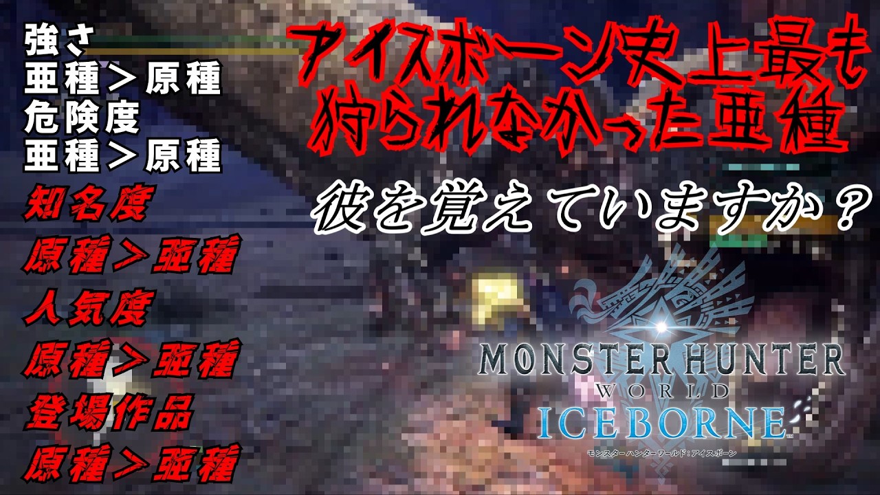 【MHWI/PS4】※音量注意　原種よりも強く危険だが...知名度・人気度、扱いも原種より下なティガレックス亜種（ゆっくり実況）