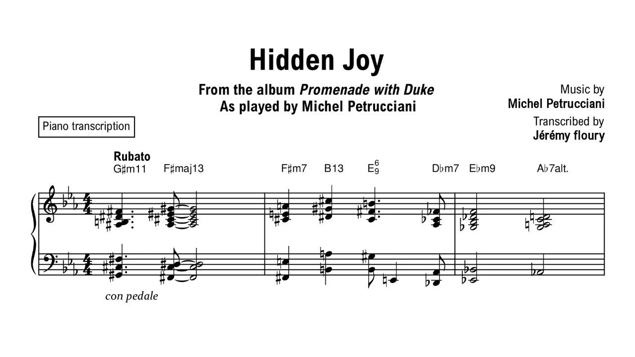 Hidden Joy - Michel Petrucciani - Piano transcription