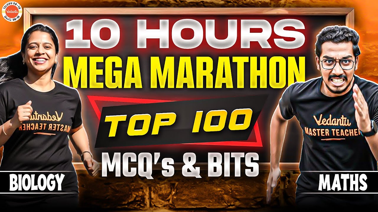 10 Hours Mega Marathon: Top 100 MCQs🔥| SSC Class 10 AP/TS | Sunaina Mam & Rupesh Sir
