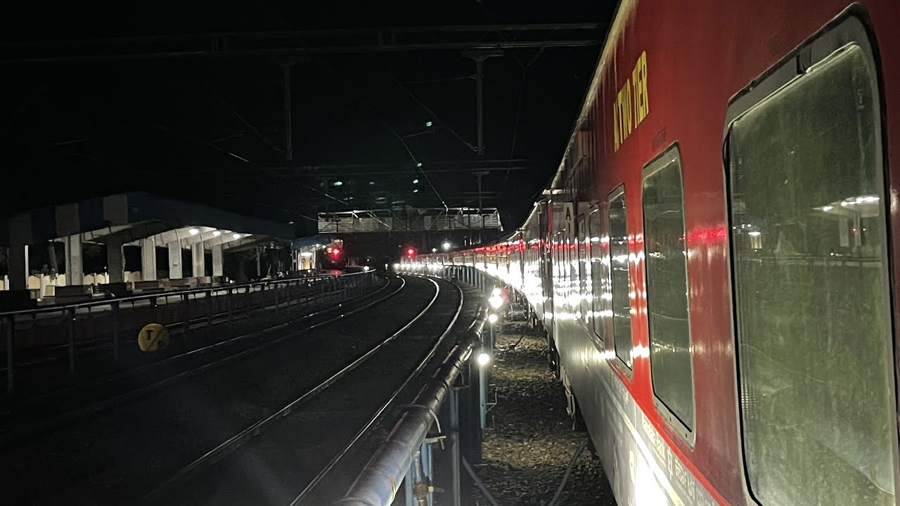 Night Train Journey in heavy Rains Kerala