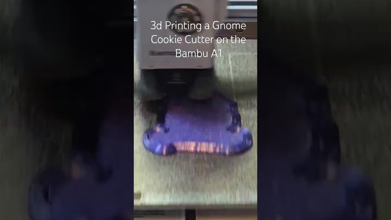 3d printing a Gnome #28 Cookie Cutter and stamp set on the Bambu A1. #cookiecutters #baking #gnome