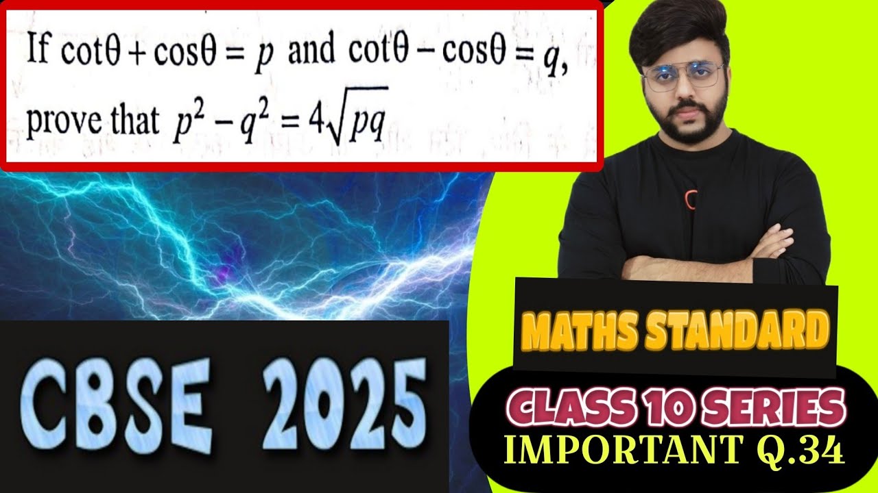 If cot theta + cos theta = p and cot theta - cos theta = q prove that p ^ 2 - q ^ 2 = 4sqrt(pq)