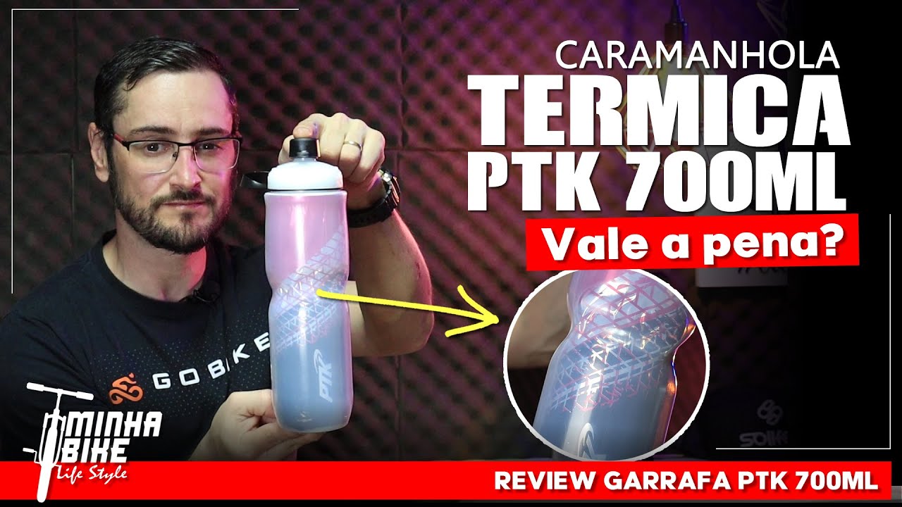 CARAMANHOLA TÉRMICA PTK | GARRAFA DE ÁGUA 700ML PARA BIKE - Minha Bike Life Style