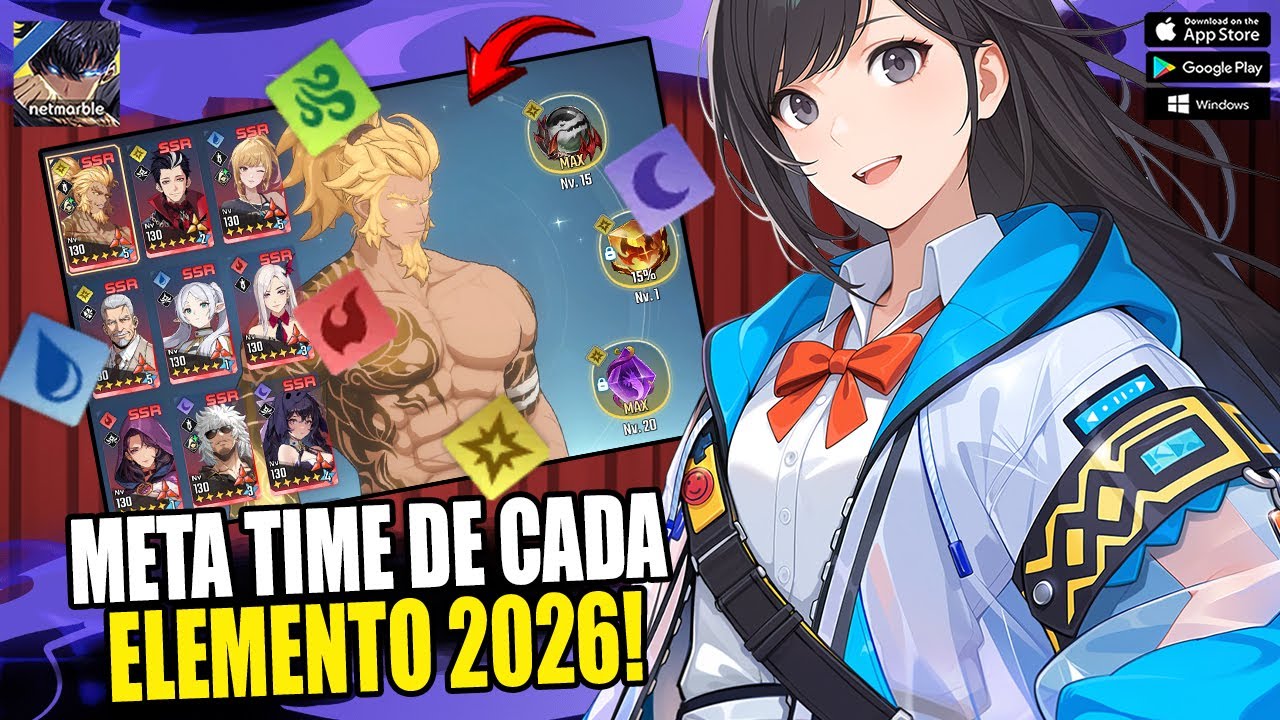 TIME META DE CADA ELEMENTO - MELHORES NUCLEOS E ARTEFATOS - COM E SEM COLLAB - SOLO LEVELING ARISE