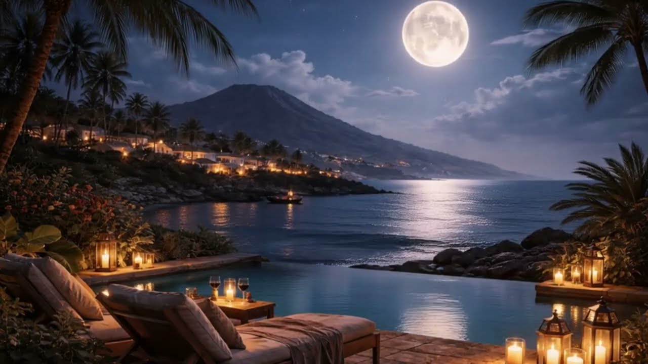 Full Moon Island Night 🌕 Calm Piano for Focus & Deep Relaxation