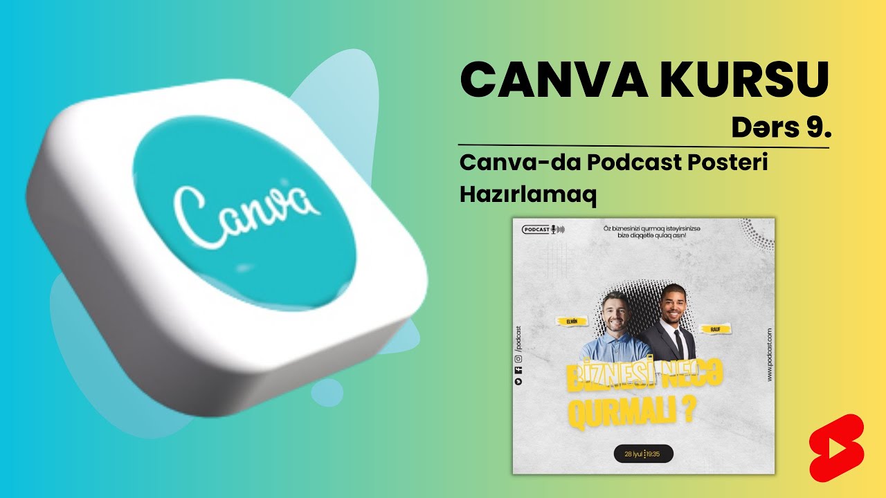 Canva-da Podcast Posteri Hazırlamaq | Dərs 9. |  #canva #qrafikdizayn #poster #podcastposteri