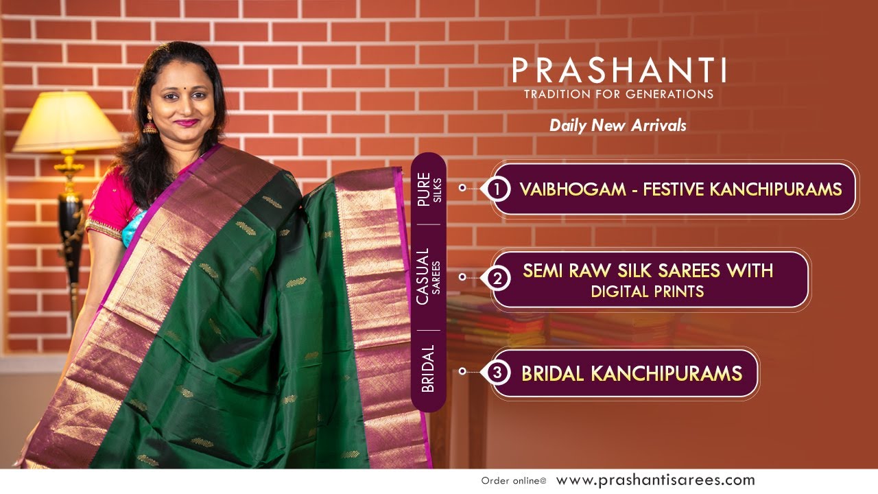 Vaibhogam Festive Kanchipurams | Semi Raw Silks | Bridal Kanchipurams | Prashanti | 28 Nov 24