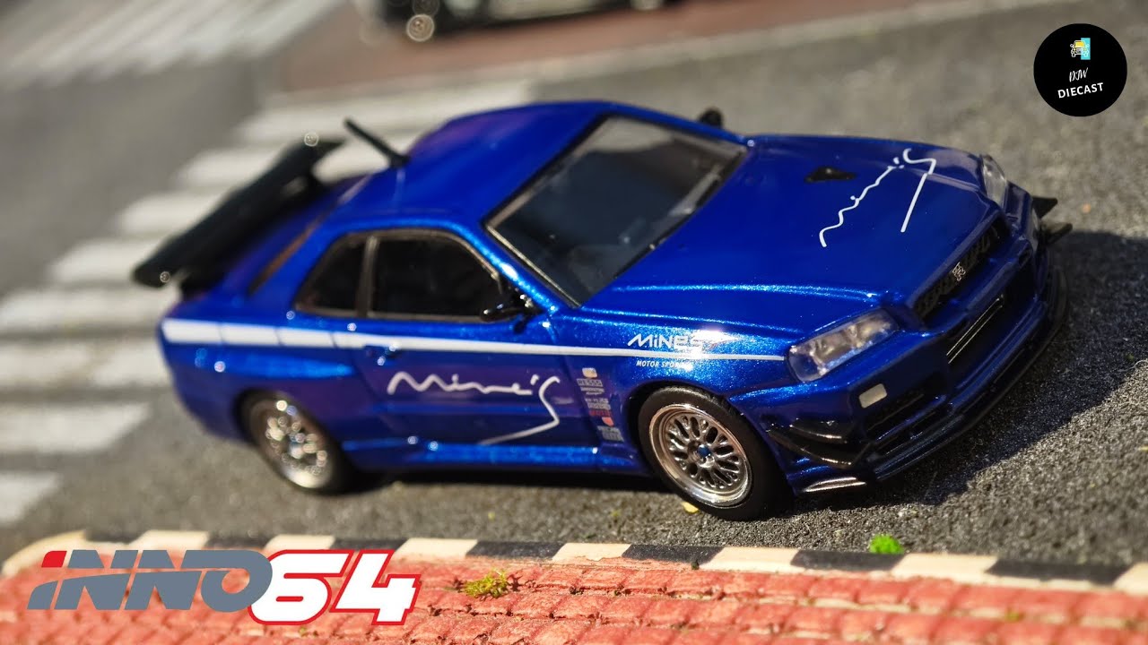 Nissan Skyline GT-R R34 V-Spec Blue Tuned by Mine's by Inno64 | UNBOXING and REVIEW