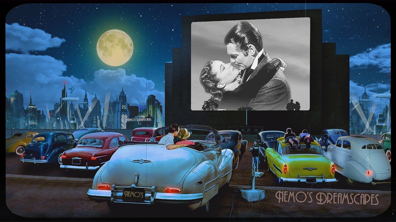 it's 1946, you're at a drive-in theater | oldies music playing in the car, crickets ASMR