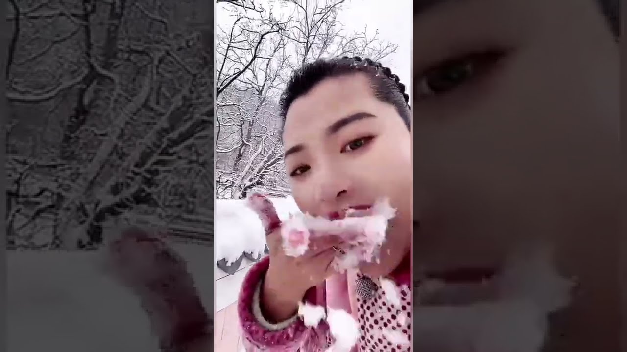 REAL SNOW EATING OUTSIDE 😋😋😋❄❄❄❄☃️☃️☃️