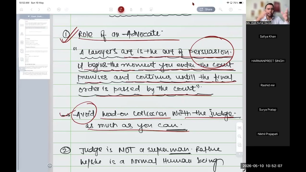 An Advocate is NOT subordinate to the Judge-Webinar On Court Crafts For Young Advocates #courtcrafts