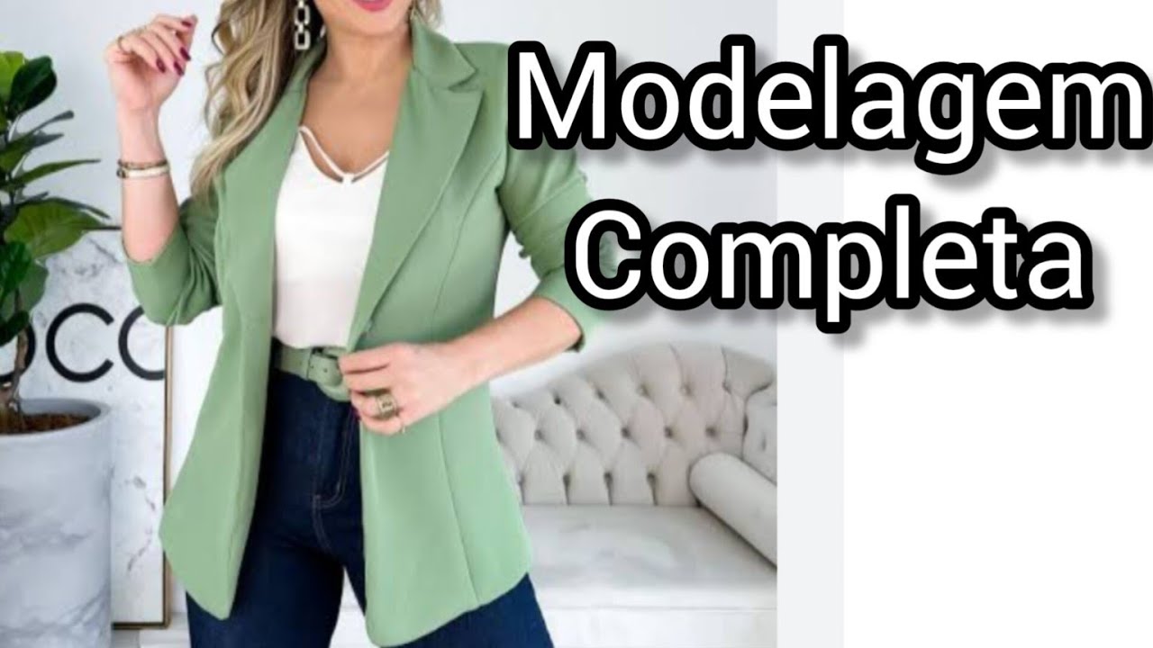 MODELAGEM COMPLETA DO BLAZER TRADICIONAL FEMININO.COM RECORTE NAS LATERAIS. PASSO A PASSO.