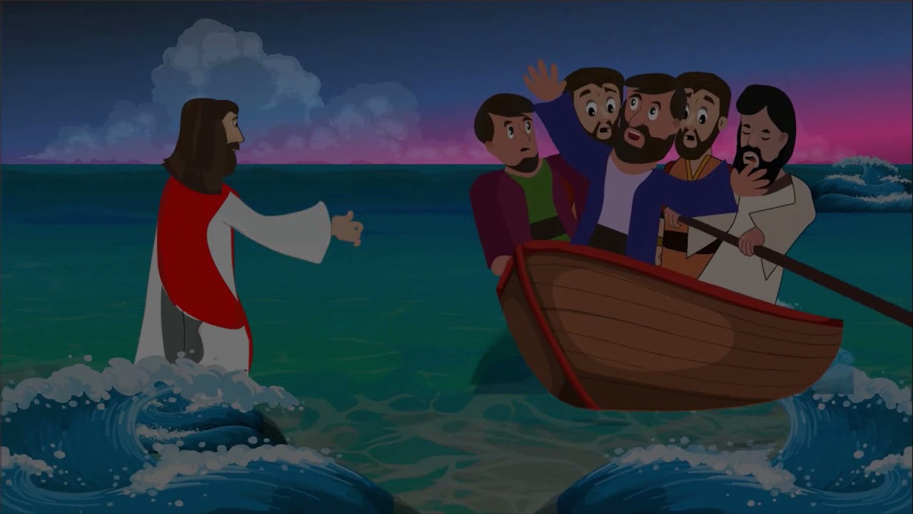 JESUS ANDA SOBRE EL MAR - Historia Bíblica- SAN MATEO 14-22 AL 33