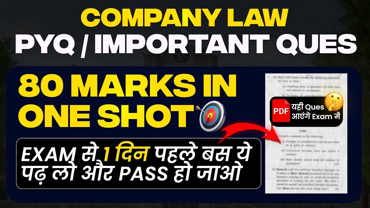 Company Law Important Questions 2025 | DU SOL, NCWEB, Regular | Most Expected Theory + Units Covered