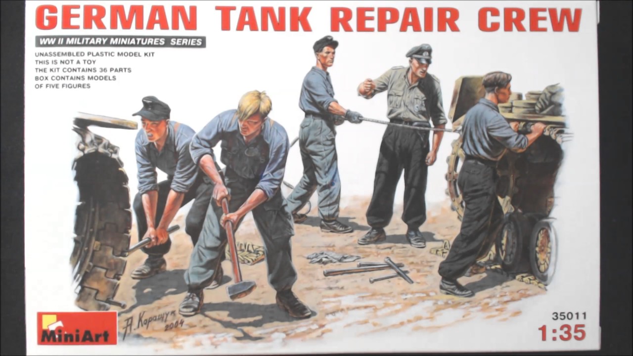 German Tank Repair Crew By MiniArt In 1/35 scale Inbox Review