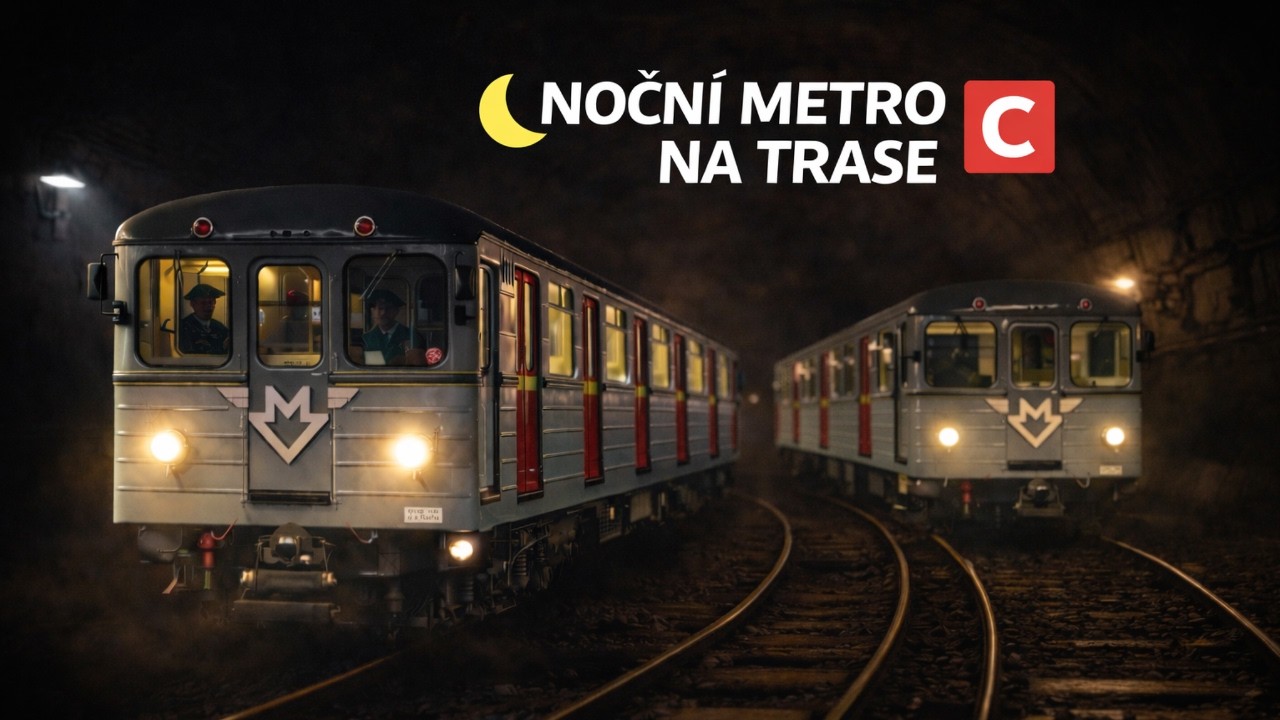 🌙 Noční jízda po trase C | Historická souprava metra EČS | Zážitková turistika