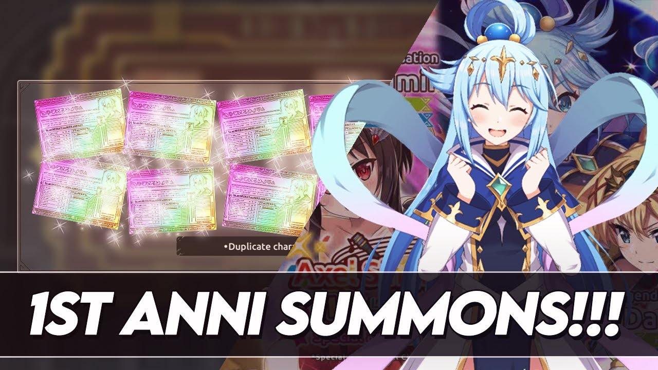 THE BEST 1ST ANNIVERSARY SUMMONS FOR IDOL KAZUMA LEGENDARY AQUA LEGENDARY DARKNESS!!!!!! KONOSUBA FD