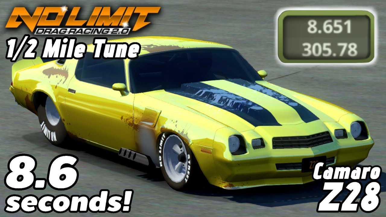 8,6 секунды на 1/2 мили — Camaro Z28 Tune версии 2.4.92 | No Limit Drag Racing 2.0