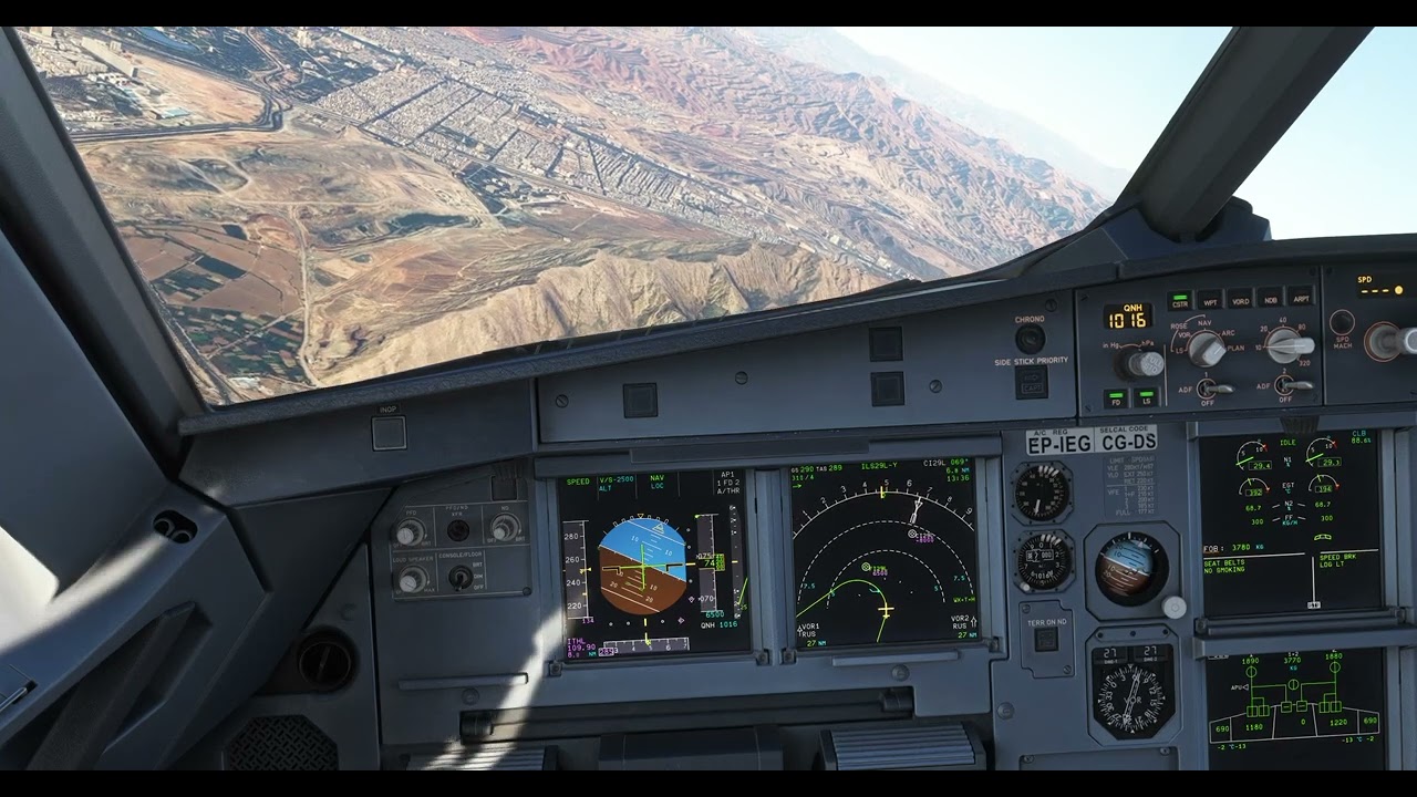 I flew an Airbus A320 into Tehran Mehrabad Airport, Iran with IVAO ATC comms!