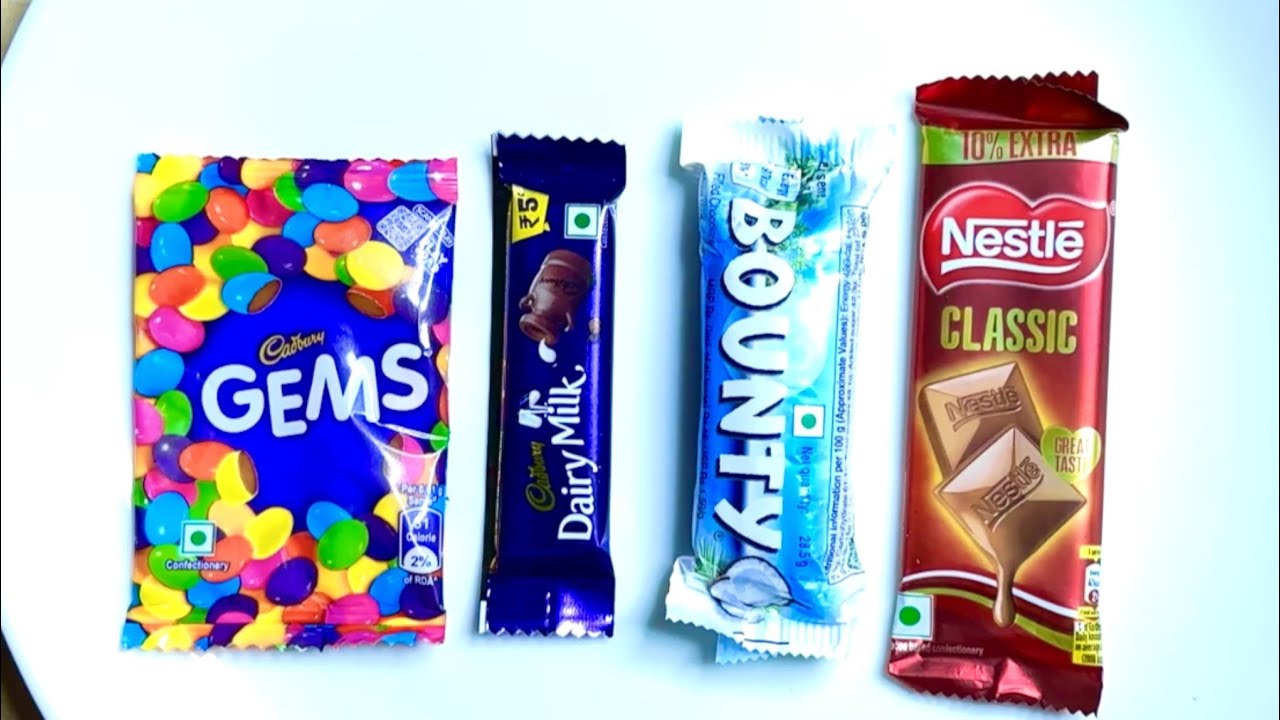 Most Popular Chocolate Candy Opening ASMR Video | Dairy Milk | Bounty | Gems | Nestle Classic