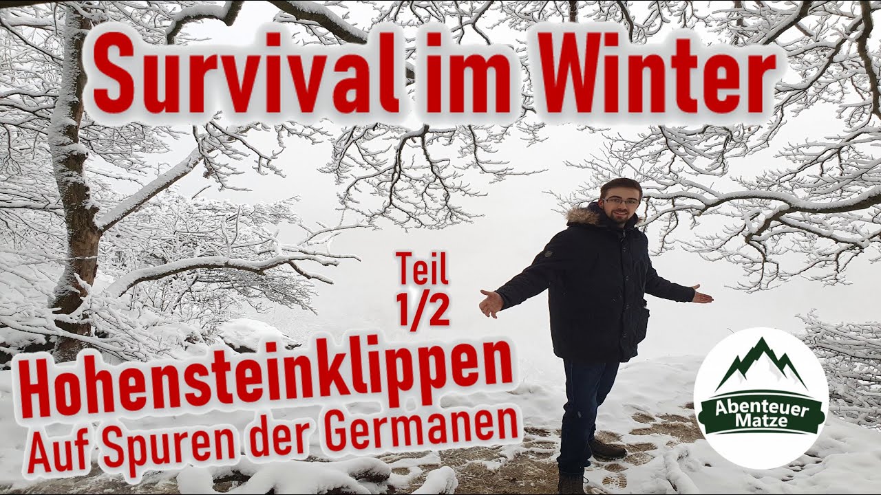 (1/2) Auf Spuren der Germanen - Hohensteinklippen + Grüner Altar - Survial im Winter - Süntel Tour