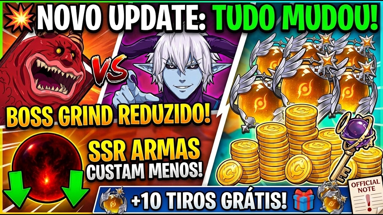 MUDOU TUDO! 🎁 10 TIROS GRÁTIS e FARM ARMAS SSR MAIS FÁCIL no The Seven Deadly Sins: Origin 7DS