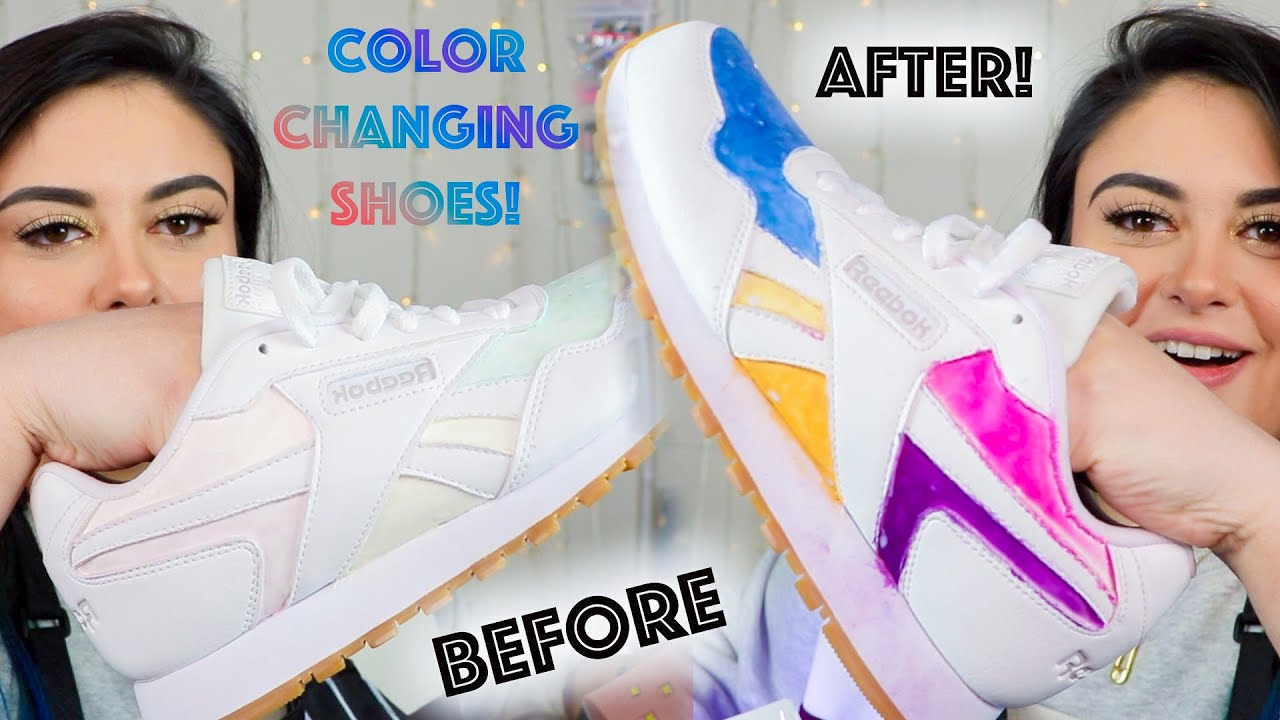 DIY Solar Color Changing Shoes! Shoes Change Color in The Sun!!