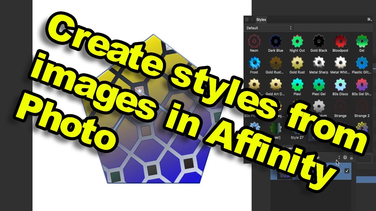 Affinity Photo tutorial : Create styles with images / photos / tiles etc