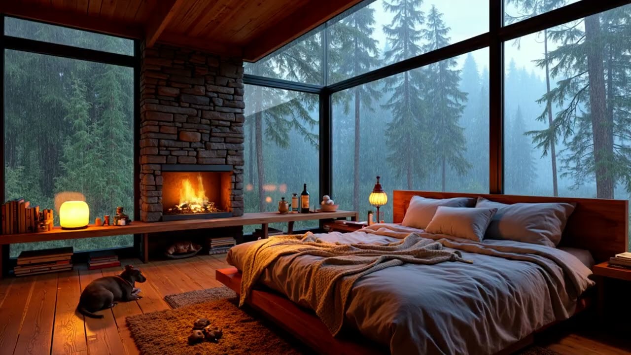 Gentle Rain on Window with Distant Thunder | Deep Relaxation Rain Sounds for Sleep