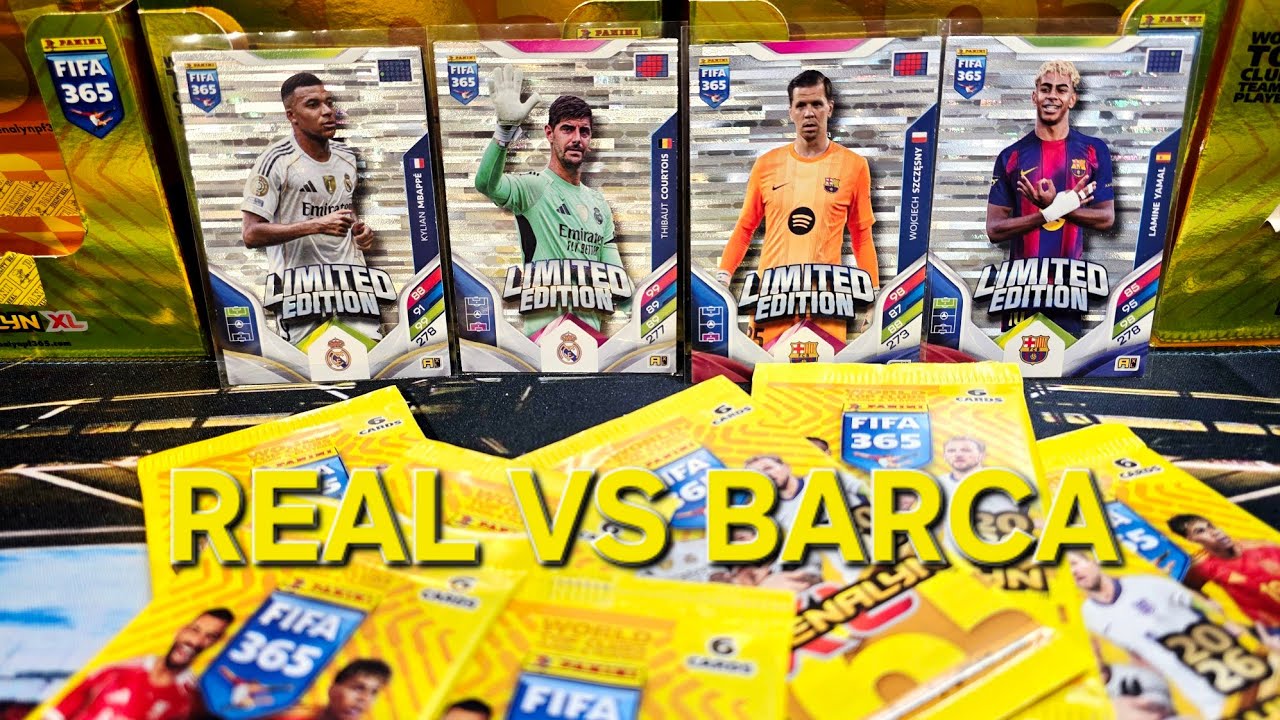 POJEDYNEK FC BARCELONA VS REAL MADRYT OTWIERAM PANINI FIFA 365 2026 KARTY PIŁKARSKIE DANIELOS