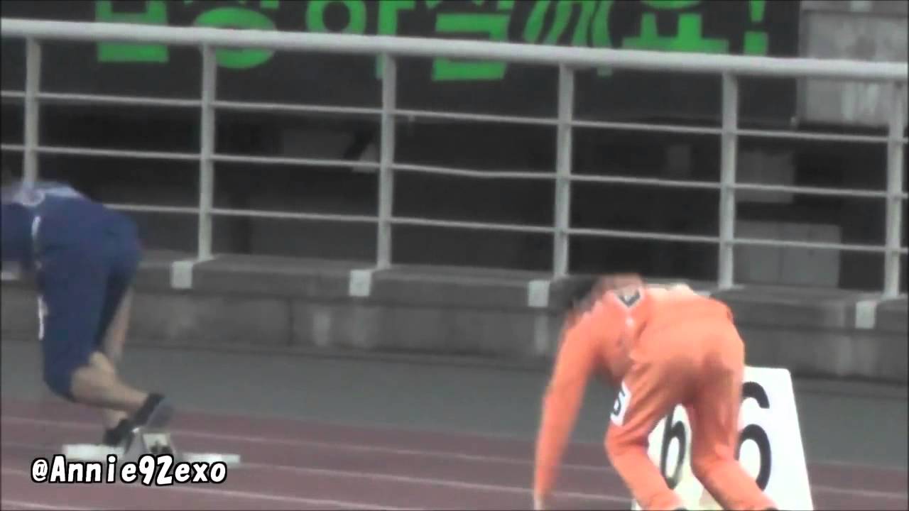 130903 91 〇 EXO 엑소 Suho Kris Xiumin Luhan Relay 릴레이 リレー @ Idol Star Championship 아육대 運動会