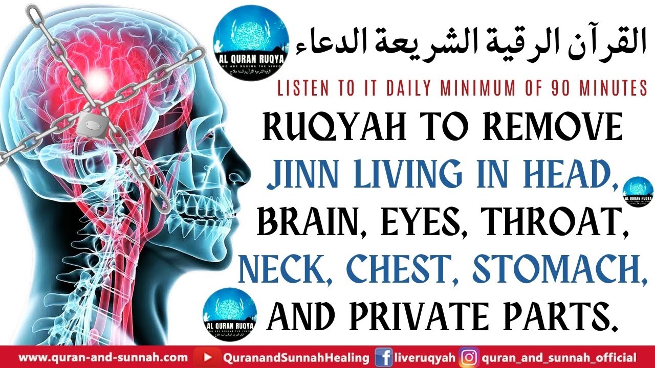 Ruqyah To Remove Jinn Living In Head, Brain, Eyes, Throat, Neck, Chest, Stomach, And Private Parts.