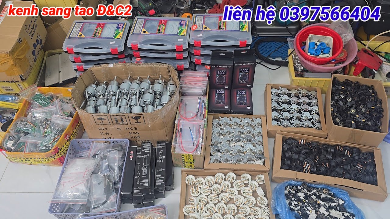 M&ocirc; tơ chế quạt 12v v&agrave; đồng hồ đo tụ với c&aacute;c loại đồ điện về
