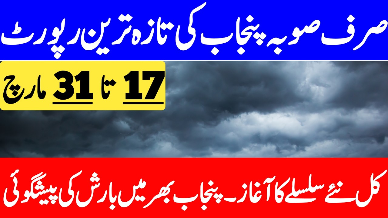 Thunderstorm, Rain's & Hailstorm Prediction For Punjab | South Punjab Weather | Punjab Ka Mosam