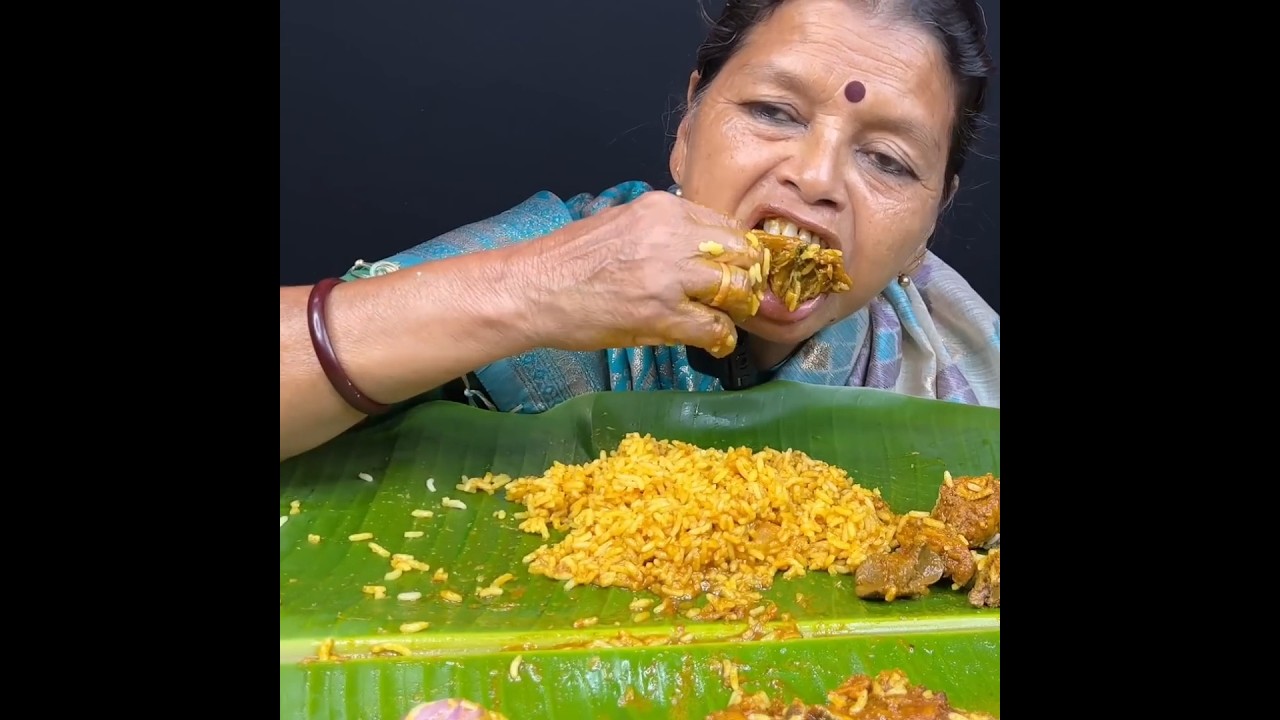 SPICY MUTTON CURRY🔥 BASMATI RICE || #shorts #mukbangn #asmreating #mukbangasmr #asmr