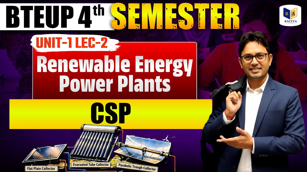 Renewable Energy Power Plants | CSP (Solar Collectors Explained) Unit-1 Lec-2 | BTEUP 4th Semester