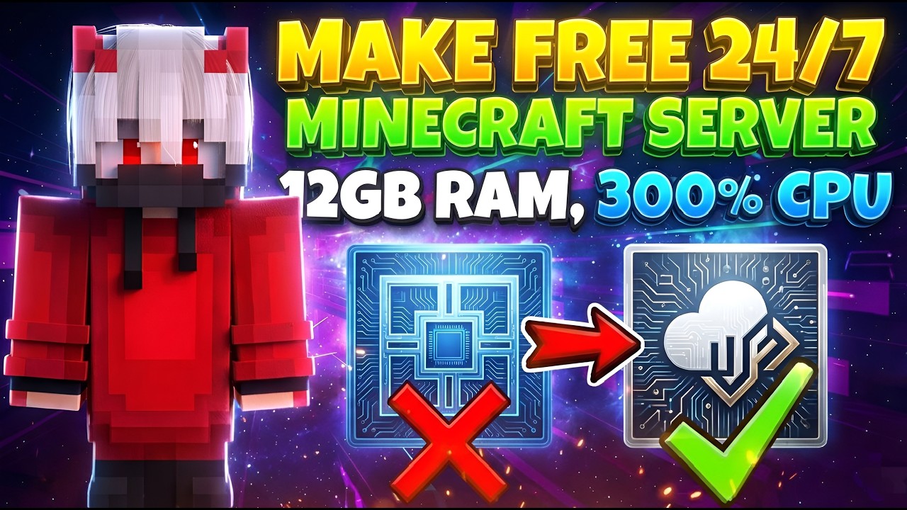 🤯 Best 24/7 Free 12 GB RAM 3v CPU 🖥 Minecraft Server hosting! 😍