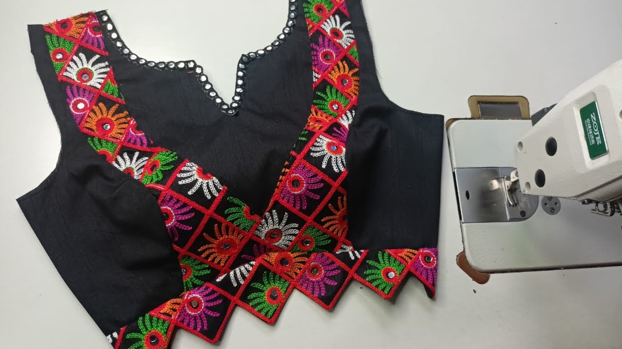 Garba Blouse Designs | Gujarati Blouse cutting and stitching | Full Garba blouse | Gujarati blouse