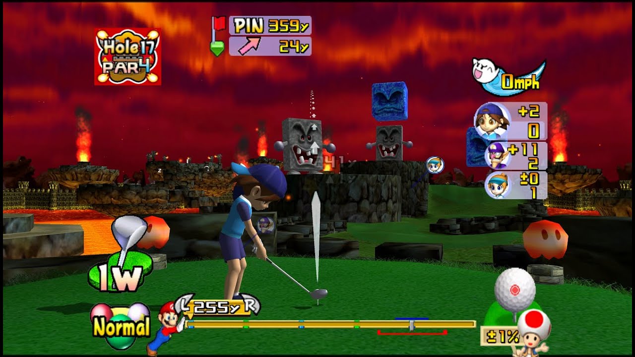 Mario Golf: Toadstool Tour Bowser Badlands 3 player Netplay 60fps