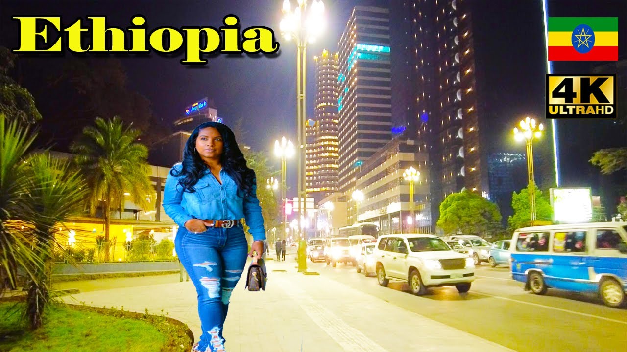 በምሽት ፏ ያለ ወክ ከአዲሷ ካሳንቺስ ሜክሲኮ አባባይ😍| Addis Ababa Walking Tour Kazanchis- Mexico Square @Night [4K] 🇪🇹