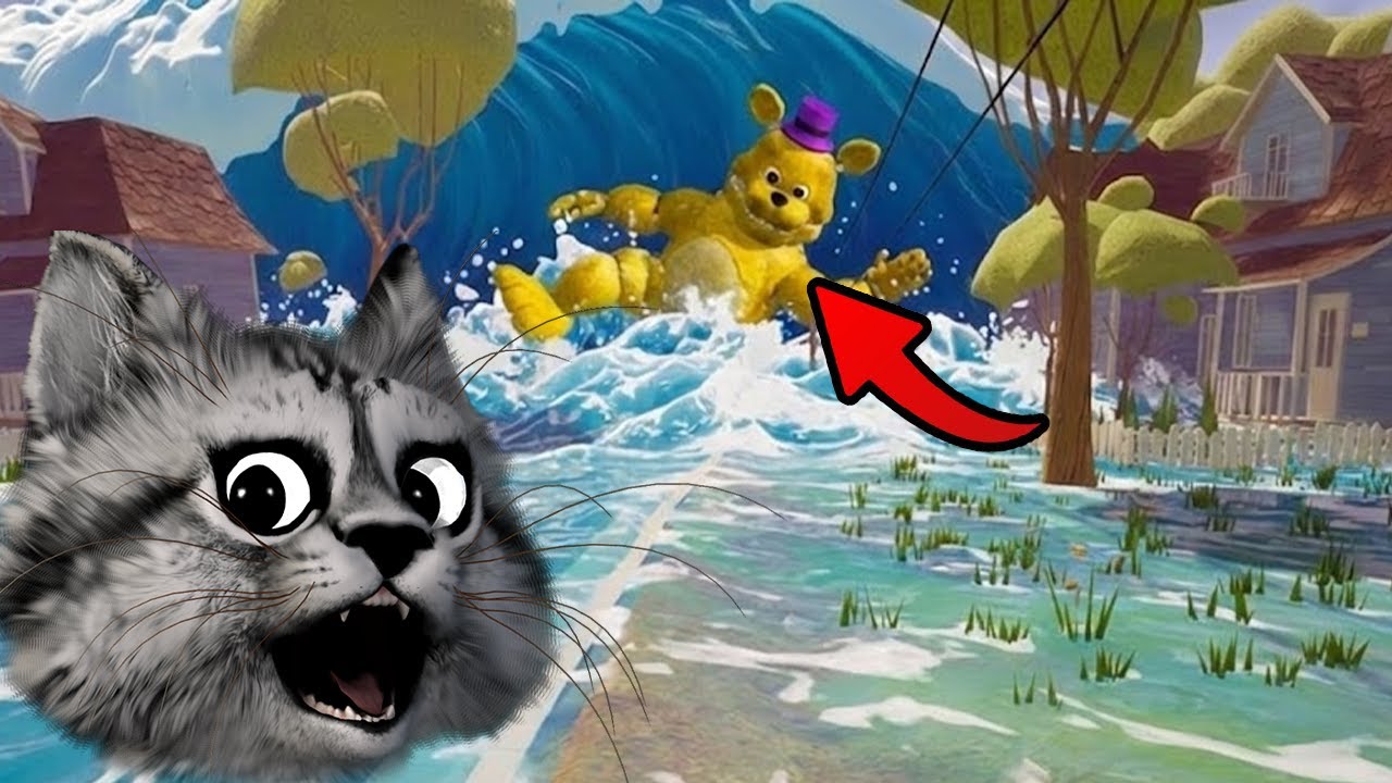 🌊MAHALLEYİ TSUNAMİ BASTI | Fredbear Sular Altında🌊 HELLO NEİGHBOR MOD