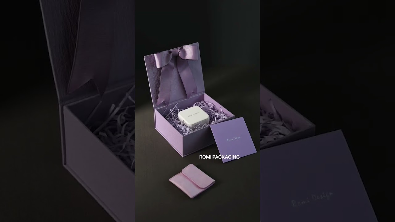 Romi Purple Paper Gift Box with Pouch/Card
