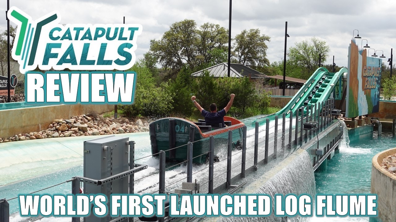 Catapult Falls Review, SeaWorld San Antonio Intamin Water Ride | World's First Launched Log Flume