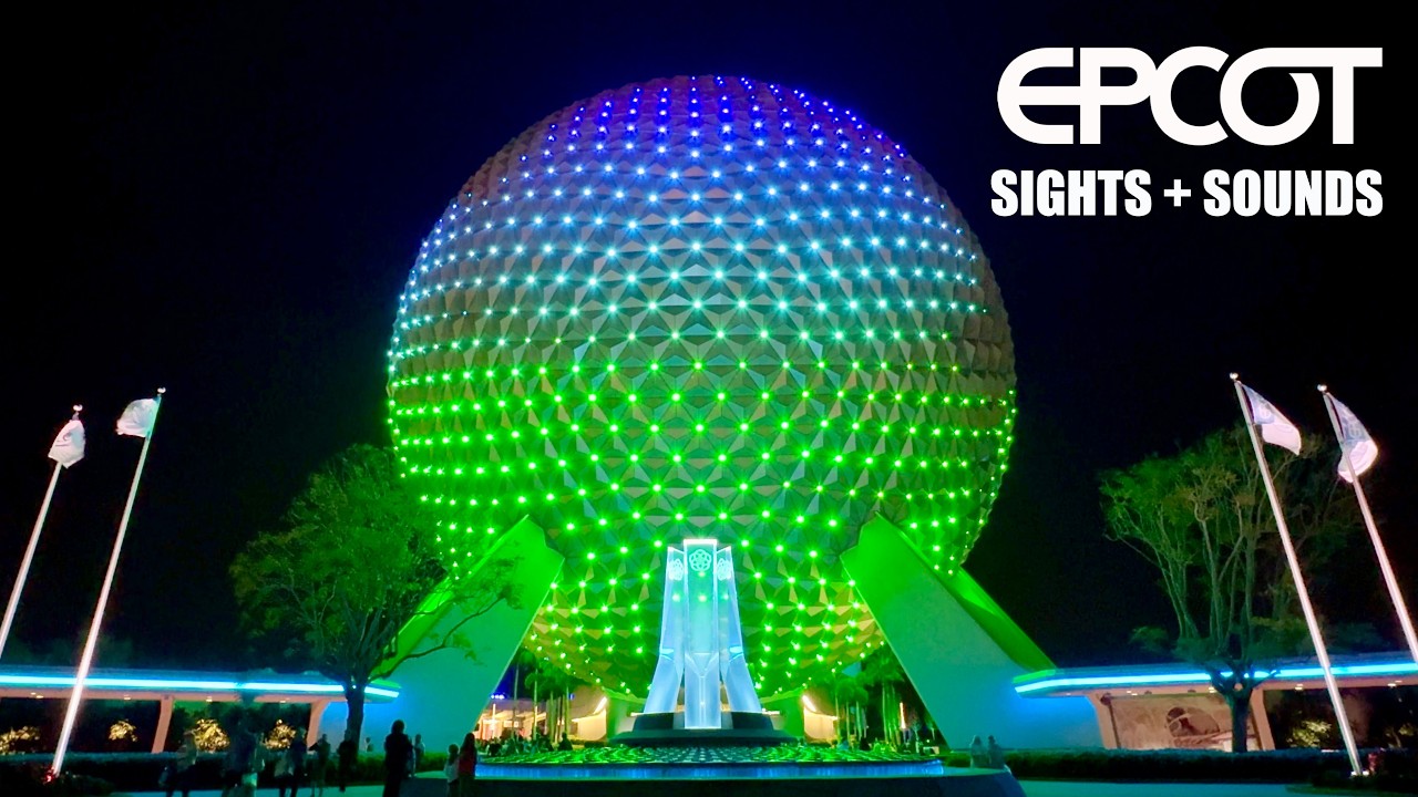 EPCOT Entrance Sights + Sounds Ambience 2024 - Walt Disney World 4K
