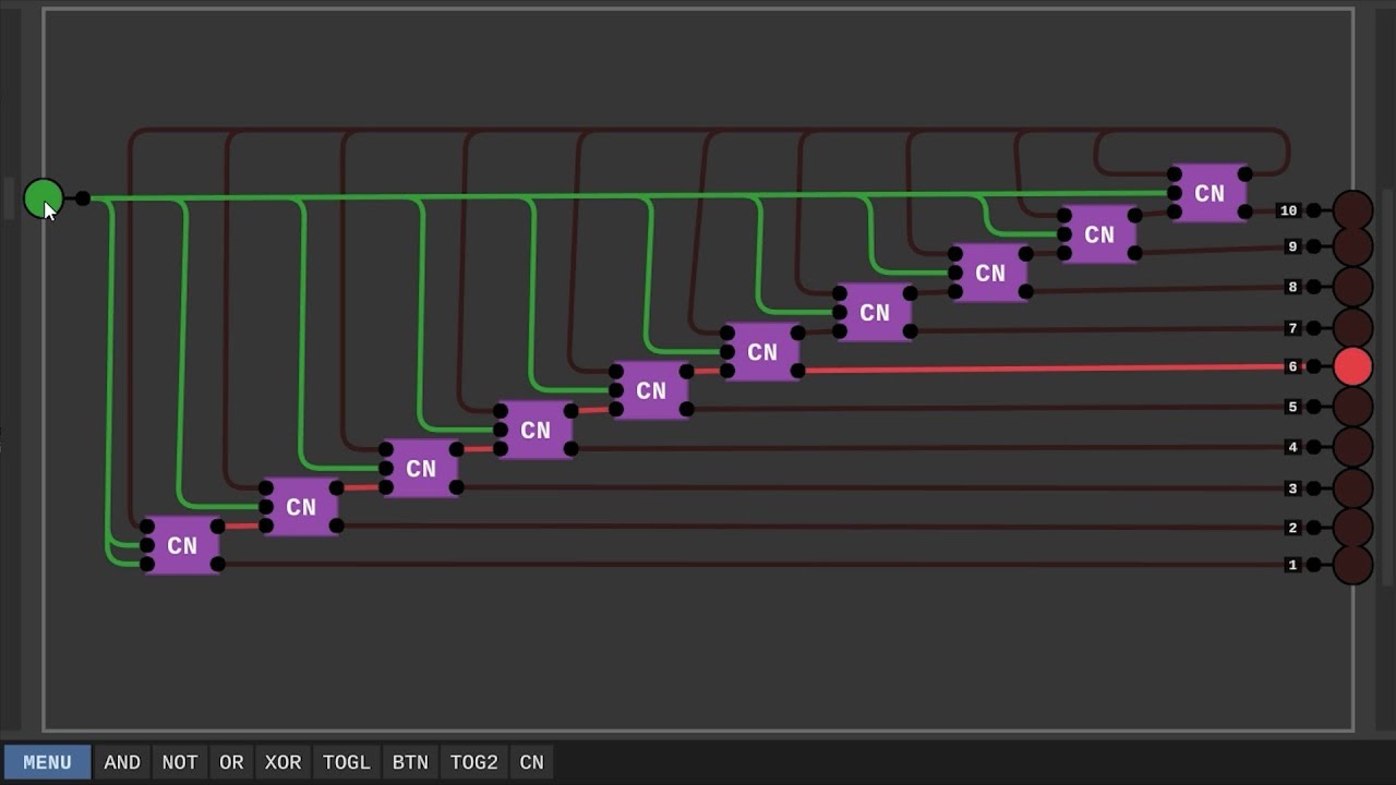 0 to 10 counter with one button - (Digital Logic Sim)