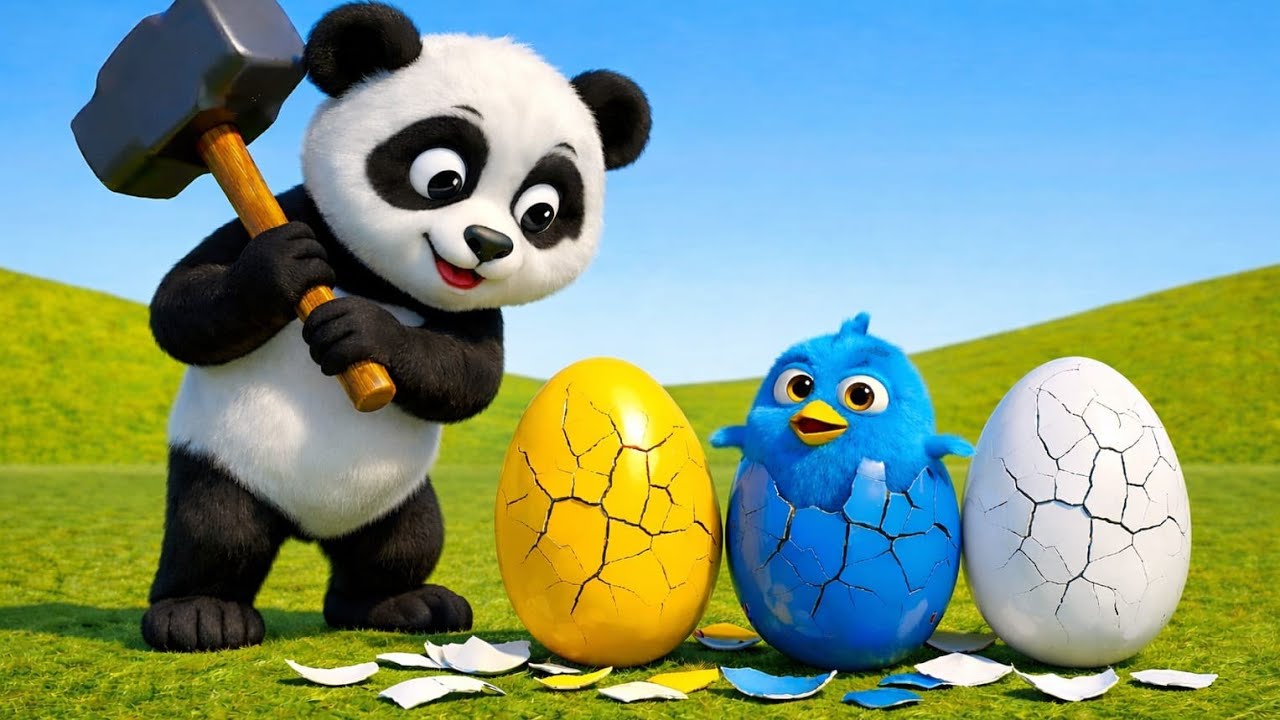 😭 Mother Hen is Crying! Naughty Panda Stole White, Blue & Yellow Eggs! 🐼🥚Sad Story & Rescue