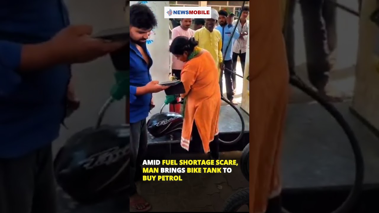 Amid Fuel Shortage Scare, Man Brings Bike Tank to Buy Petrol